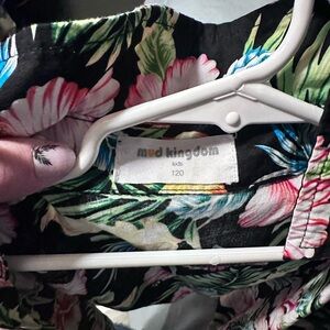 Mud Kingdom Kids Floral Button Down Shirt - Black